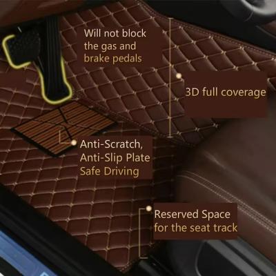 5D 7D leather 3PCS car mats easy to clean all weather customized 7d car mats