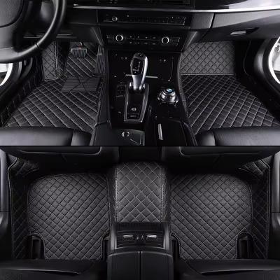 Full Set Position 7D Diamond Car Floor Mat Specific Well Fit Double layer Leather PVC Coil 5D Car Carpet 