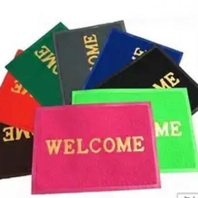 Wear resistant outdoor indoor welcome floor door mat non-slip printer welcome pvc coil door mat