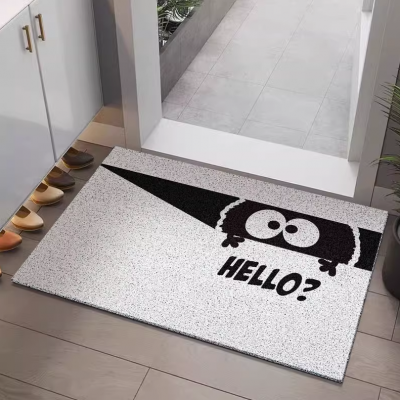 New Fashion Custom Floor Mat PVC Spaghetti Logo Coil Mat Non Slip Anti Mildew Vinyl Mesh Coil Entrance Mats