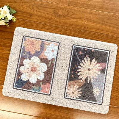 Finished Carpet customization UV Printing floor mat pvc coil Printing Flower pattern Door Mat